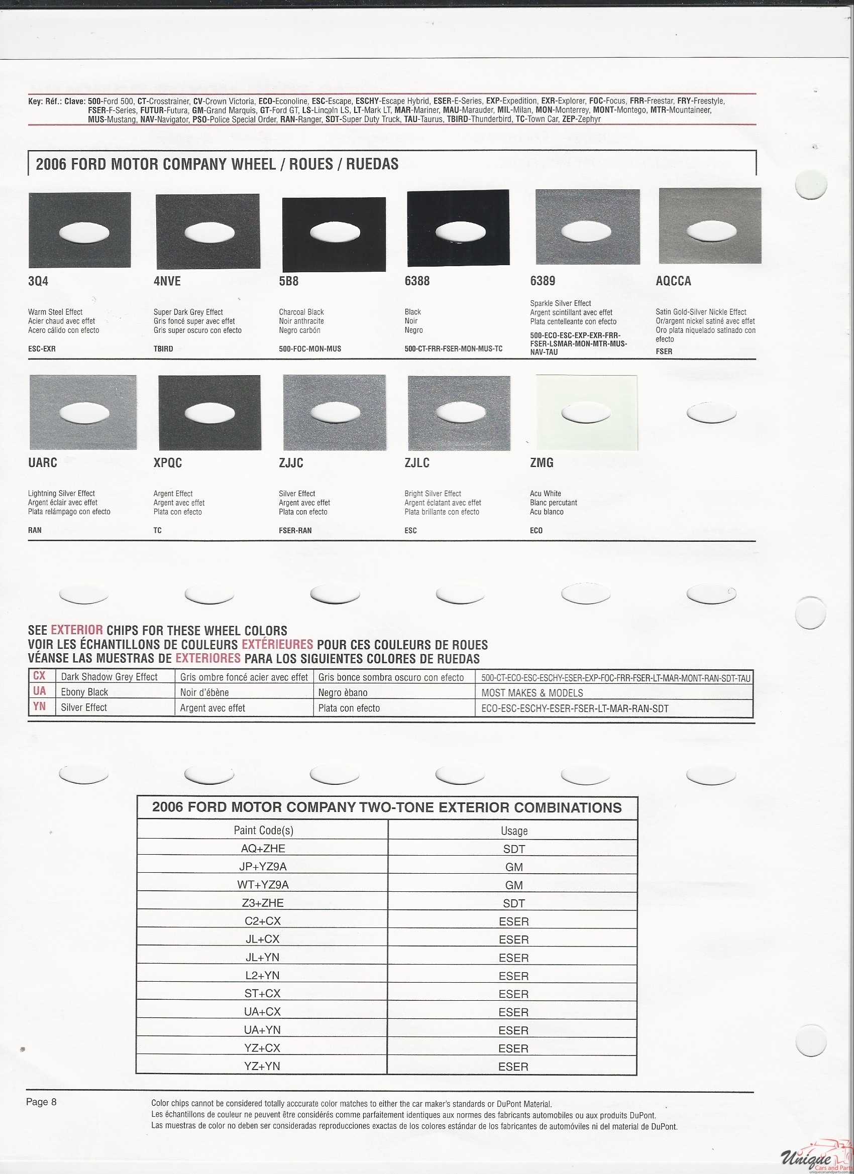 2006 Ford-7 Paint Charts